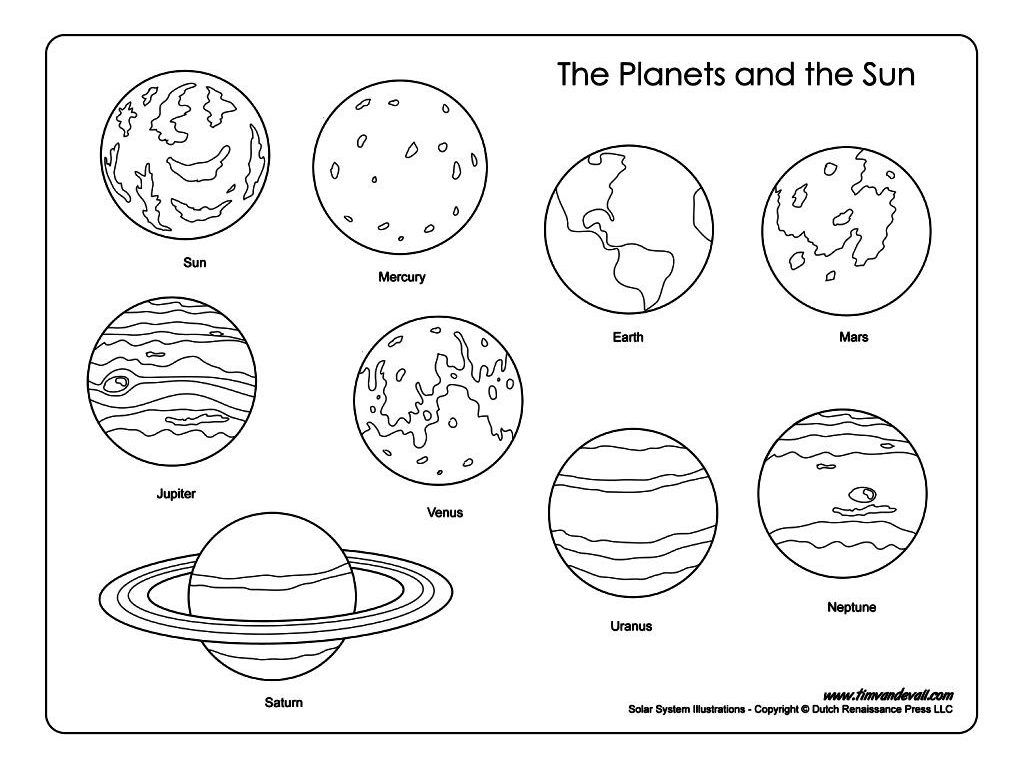 1024x768 Complete Planets Coloring Pages Printable Kids Book Pdf Pluto