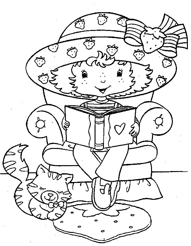 Coloring Page Strawberry Shortcake Reading Love Book 612x788 Coloring Page Strawberry Shortcake Reading Love Book