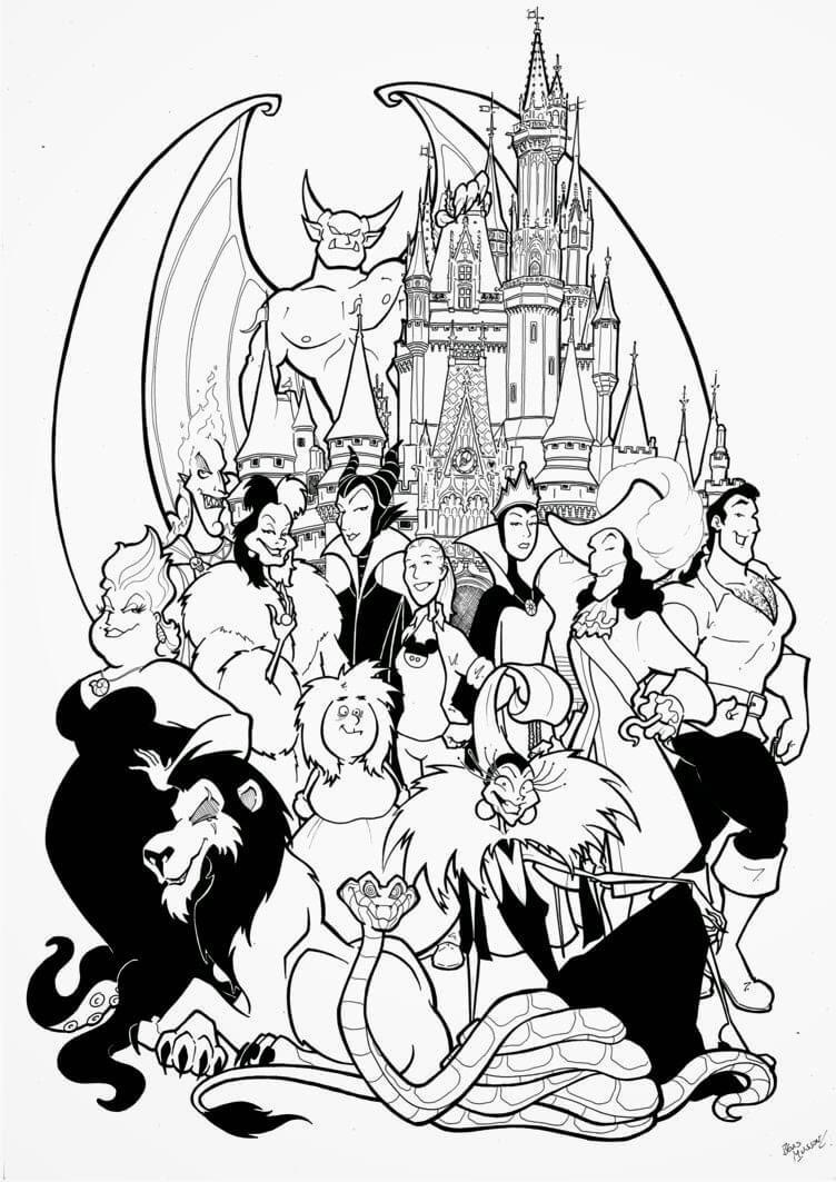 Shocking Disney Villains Coloring Pages Col For Paint Program 752x1063 Shocking Disney Villains Coloring Pages Col For Paint Program
