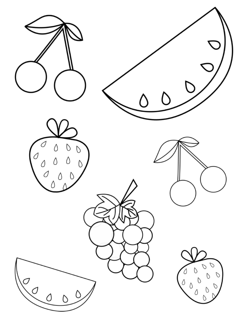 791x1024 Free Summer Fruits Coloring Page Pdf For Toddlers Amp Preschoolers