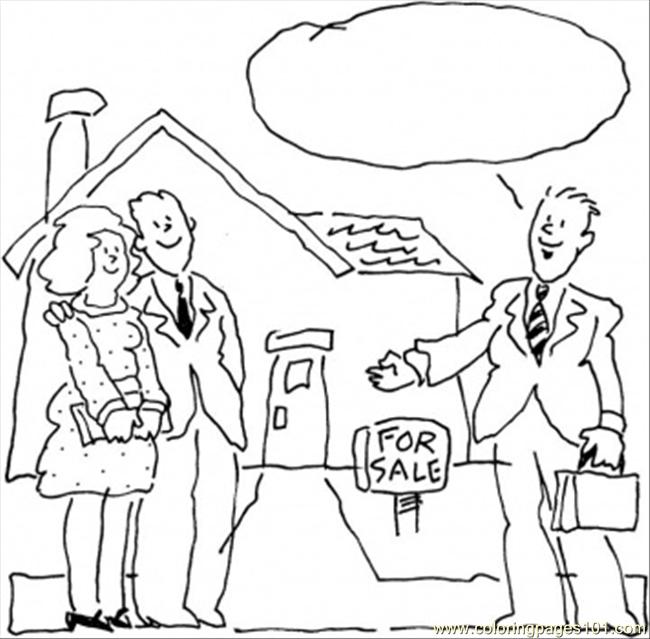 House For Sale Coloring Page 650x639 House For Sale Coloring Page