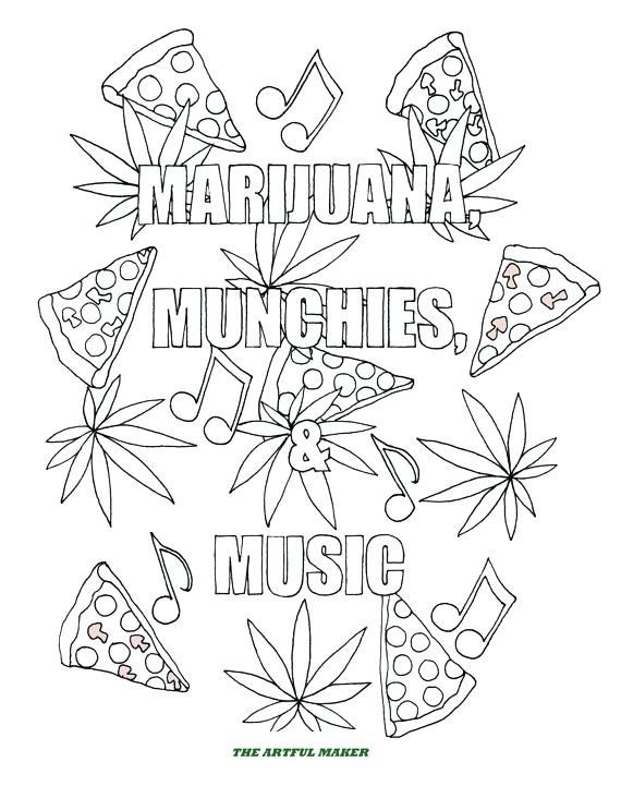Caps For Sale Coloring Page Marijuana Munchies Music Adult 570x721 Caps For Sale Coloring Page Marijuana Munchies Music Adult