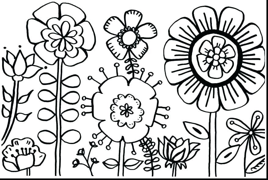 Spring Flowers Coloring Page Spring Coloring Pages 878x591 Spring Flowers Coloring Page Spring Coloring Pages