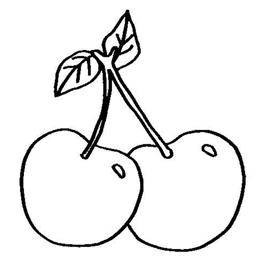 900x933 Small Cherry Fruit Sweet Fruits Coloring Pages