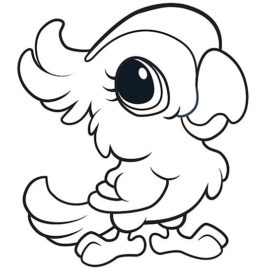 268x268 Small Parrots With Beautiful Eyes Coloring Pages For Kids