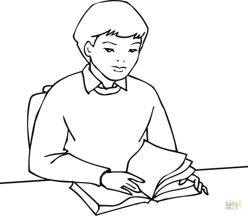 Coloring Pages Book Click The A Boy Student Reading A Book 864x750 Coloring Pages Book Click The A Boy Student Reading A Book