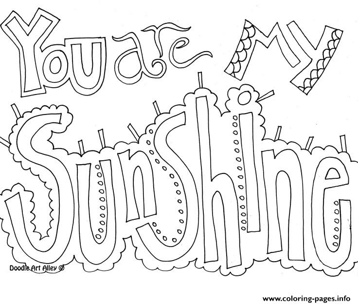 736x626 You Are My Sunshine Word Coloring Pages Printable