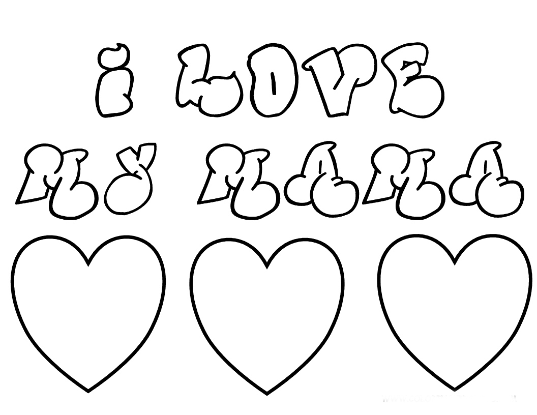 I Love Mom Coloring Pages 14 1056x816 I Love Mom Coloring Pages 14