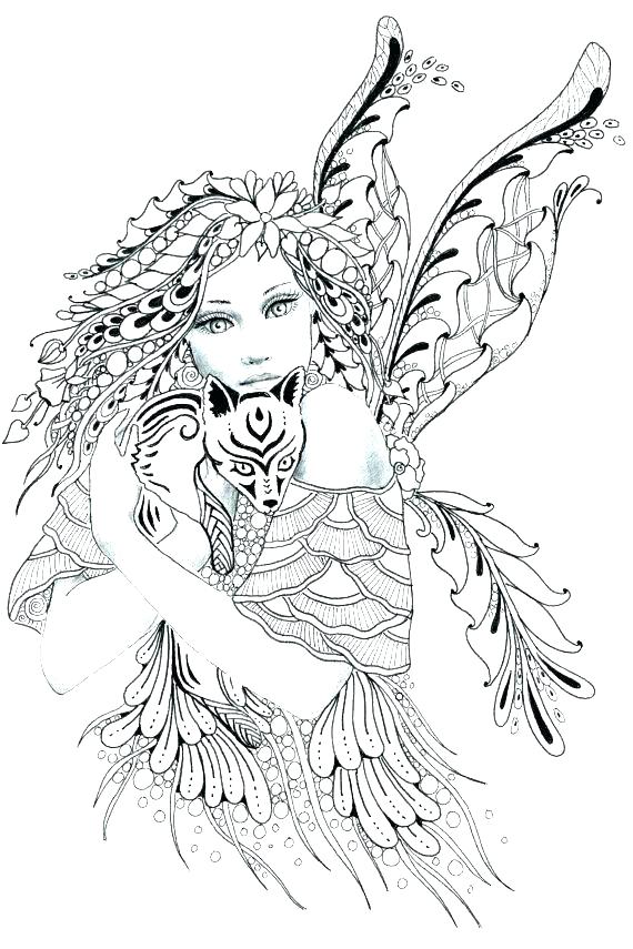 Hard Fairy Coloring Pages For Adults Vanda 570x855 Hard Fairy Coloring Pages For Adults Vanda