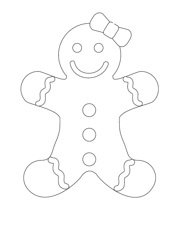 Gingerbread Man Coloring Pages 600x779 Gingerbread Man Coloring Pages
