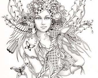 Gothic Fairy Coloring Pages 340x270 Gothic Fairy Coloring Pages