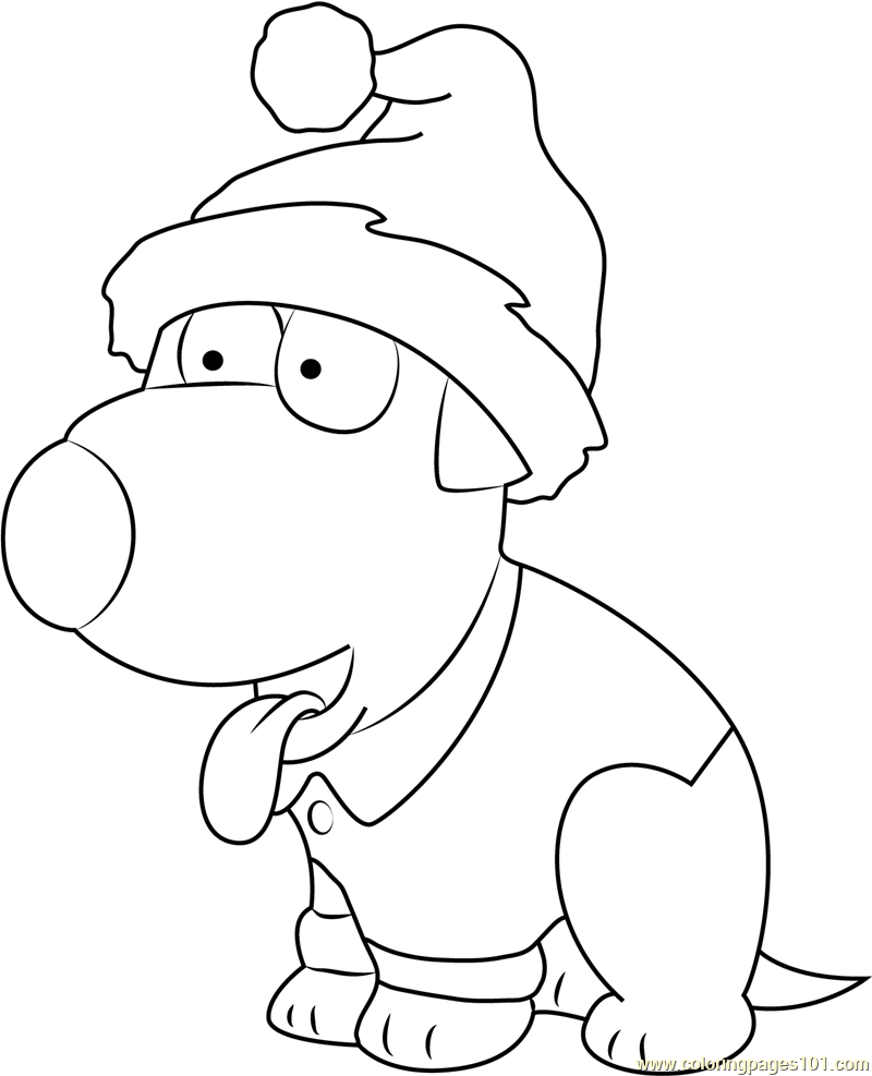 800x987 Brian Griffin Celebrates Christmas Coloring Page
