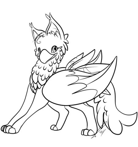 452x480 Cute Gryphon Coloring Page Griffin Category. Select