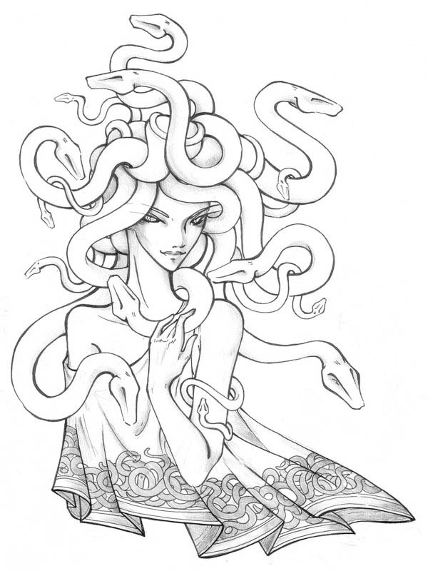 Amazing Snake Hair Of Medusa Coloring Page 600x800 Amazing Snake Hair Of Medusa Coloring Page