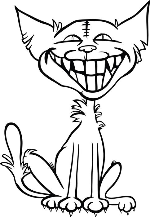 484x700 Halloween Cats Coloring Pages 11