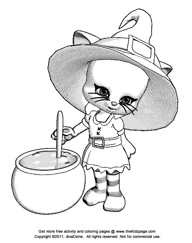 628x796 Halloween Cats Coloring Pages