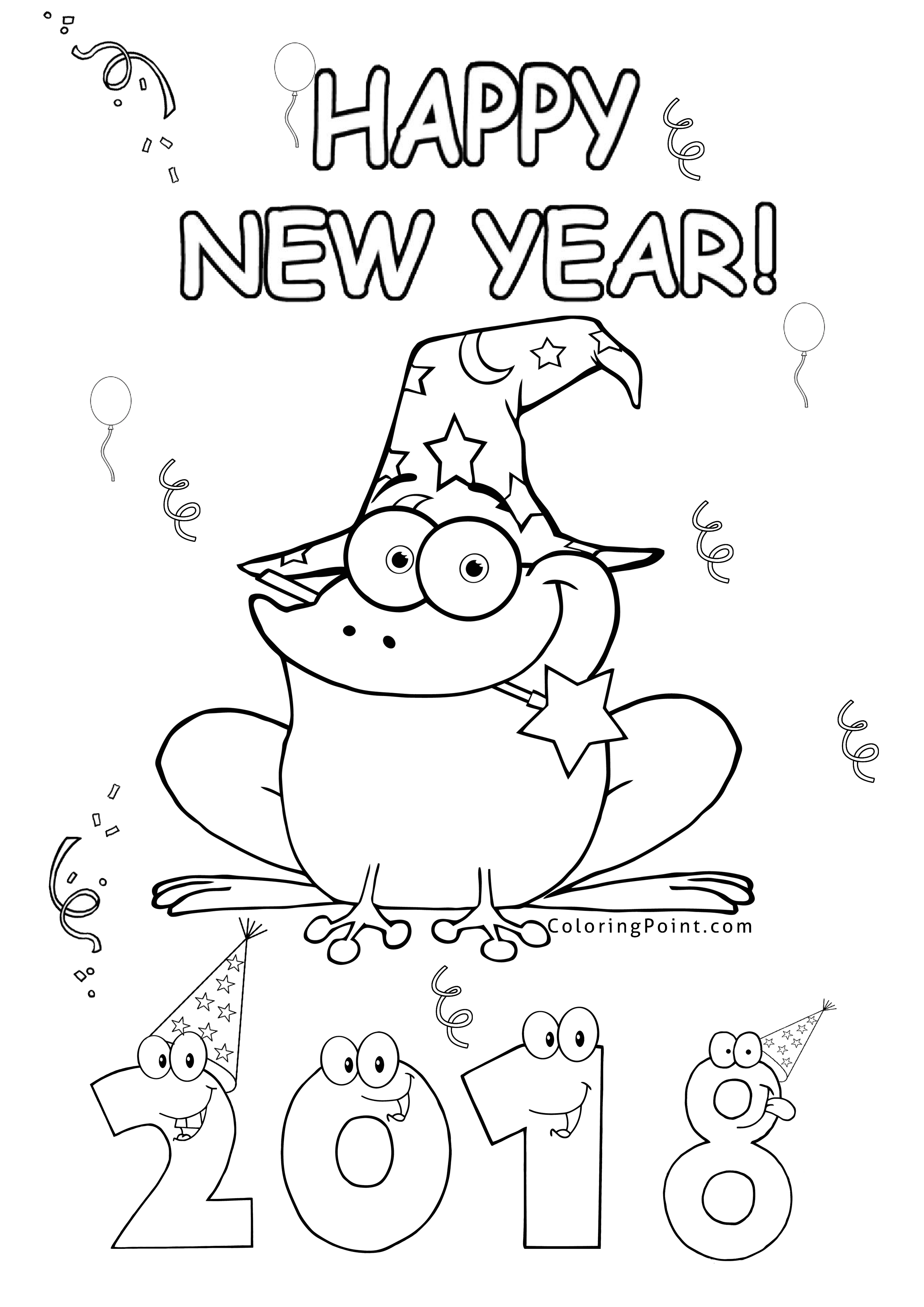 Happy New Year 2018 Coloring Page 2480x3508 Happy New Year 2018 Coloring Page