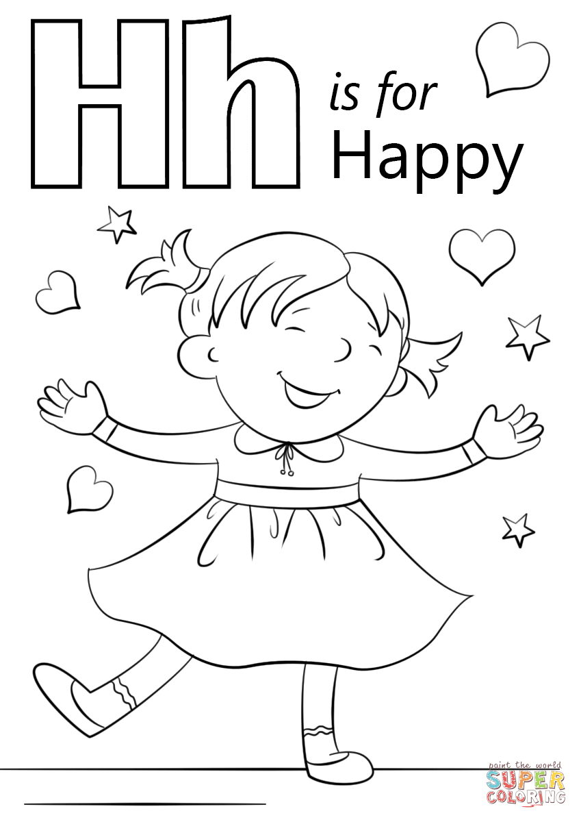 Letter H Is For Happy Coloring Page Free Printable Pages 849x1200 Letter H Is For Happy Coloring Page Free Printable Pages