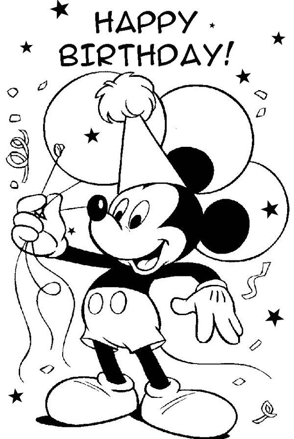 Grandma Birthday Coloring Pages Happy Birthday Disney Coloring 600x897 Grandma Birthday Coloring Pages Happy Birthday Disney Coloring