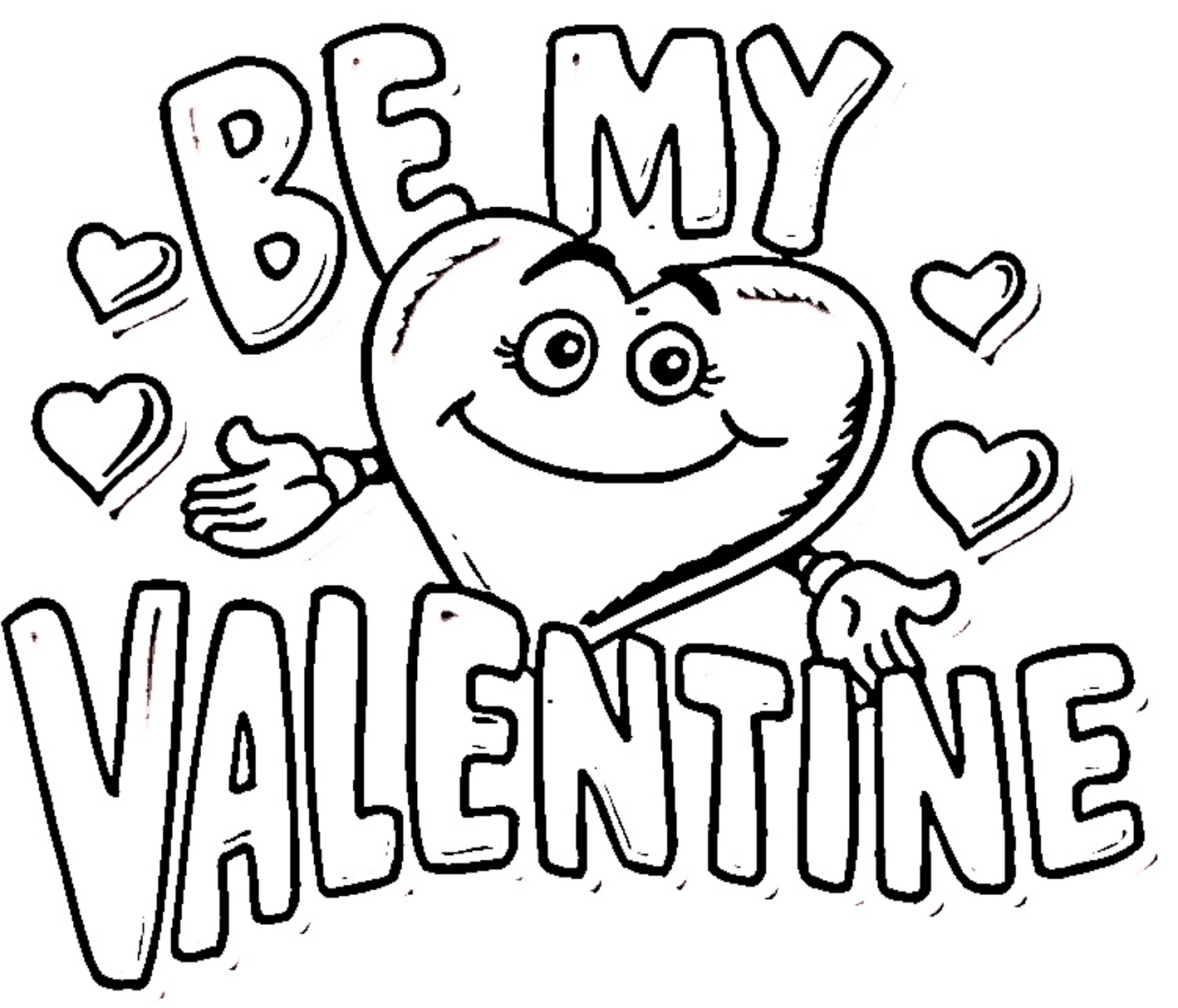 1418x1213 Happy Valentines Day Coloring Page In 6