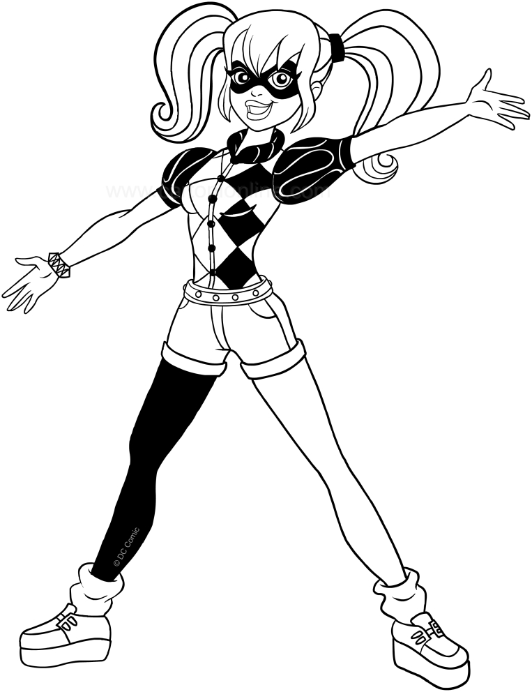 763x992 Harley Quinn (Dc Superhero Girls) Coloring Page