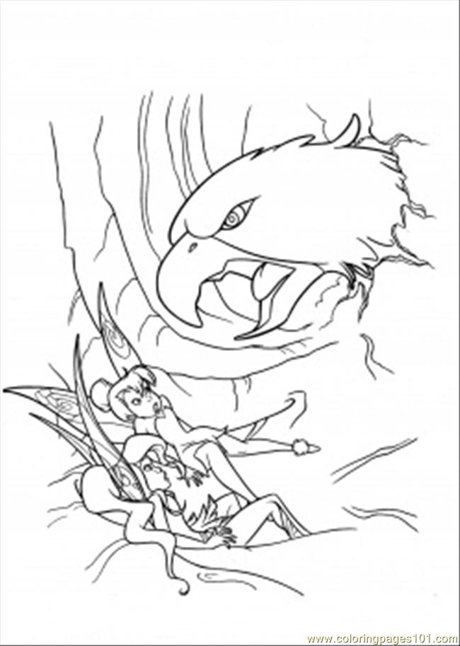 Vidia And Tinkerbell Are Attacked By Hawk Coloring Page 650x913 Vidia And Tinkerbell Are Attacked By Hawk Coloring Page