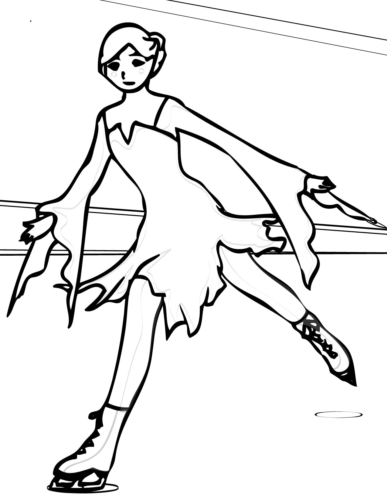1275x1650 Ice Skating Coloring Page