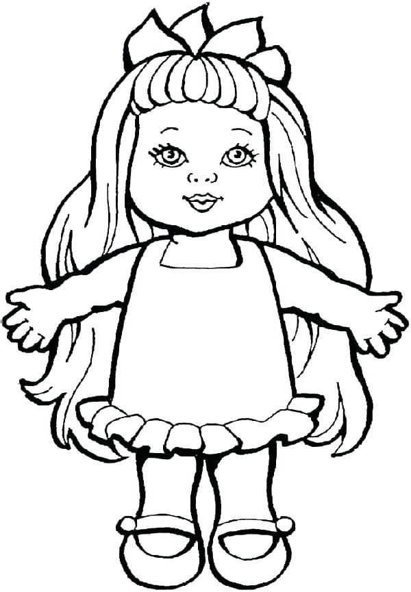 600x865 Doll Coloring Pages Baby Doll Coloring Page Info Inside Pages Plan