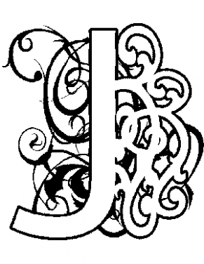 Illuminated J Coloring Page 291x376 Illuminated J Coloring Page