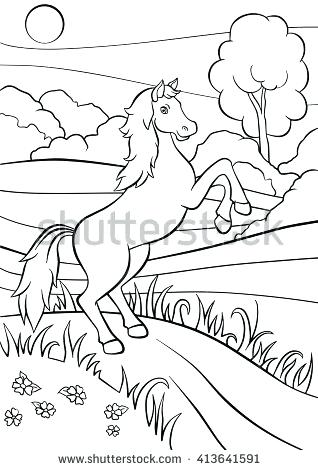 Horse Jumping Coloring Pages Coloring Pages Animals Cute Horse 318x470 Horse Jumping Coloring Pages Coloring Pages Animals Cute Horse