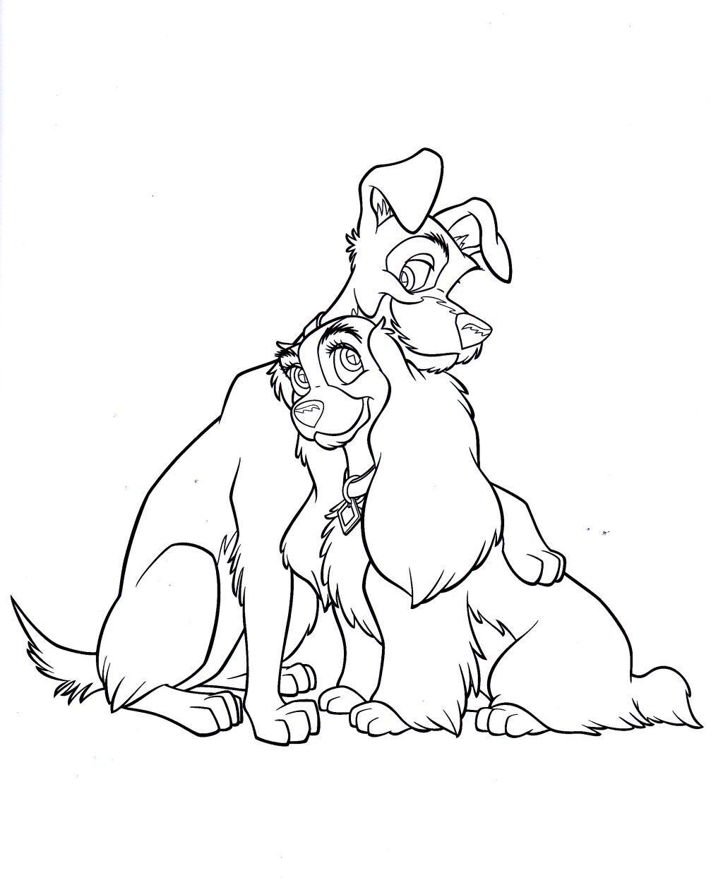 1024x1247 Lady And The Tramp Coloring Pages With Wallpapers High Definition