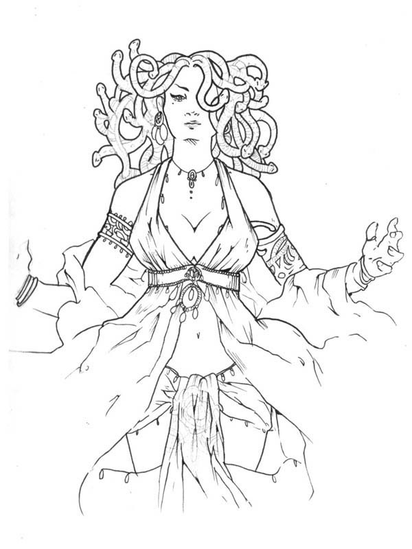 600x800 Medusa Is A Beautiful Lady Coloring Page