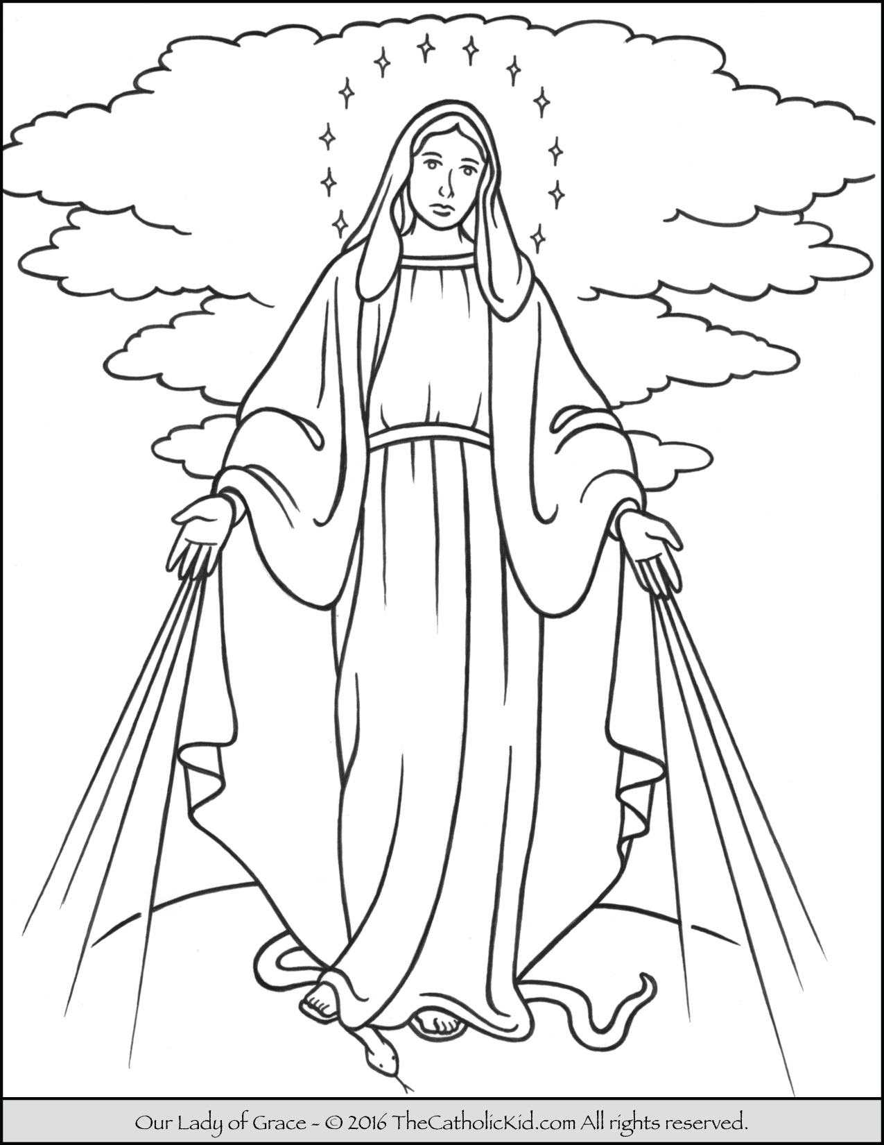 1275x1650 Our Lady Of Grace Coloring Page Mary