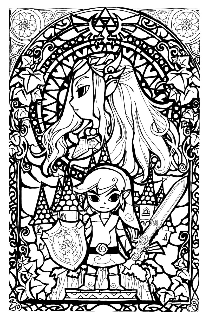 Legend Of Zelda Stainglass Style 804x1226 Legend Of Zelda Stainglass Style