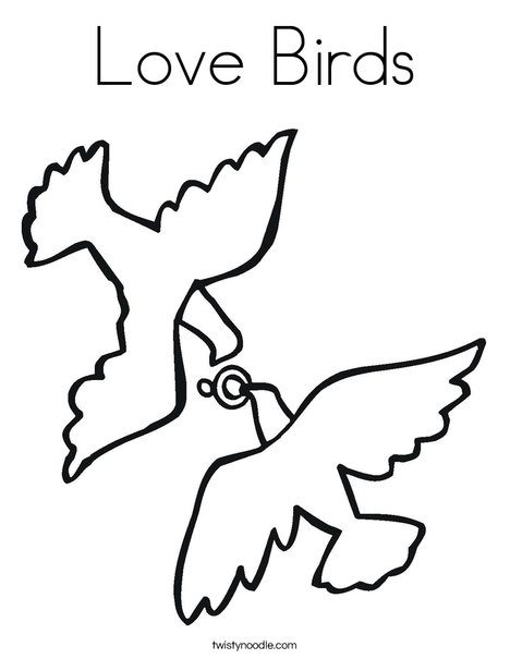 468x605 Love Birds Coloring Page