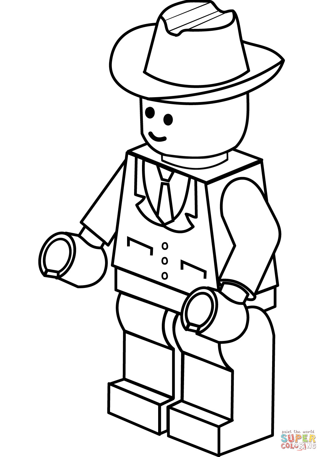 1060x1500 Lego Man In Cowboy Hat Coloring Page Free Printable Pages