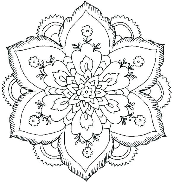 580x615 Free Printable Mandala Coloring Pages With Easy Mandala Coloring
