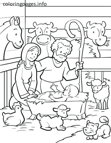 386x500 Away In A Manger Coloring Pages