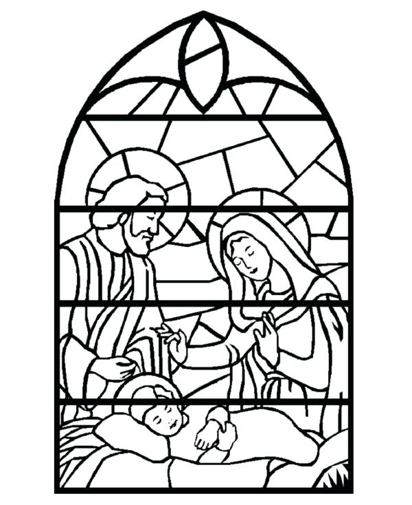 600x734 Stained Glass Window Coloring Page Stained Glass Window Printable