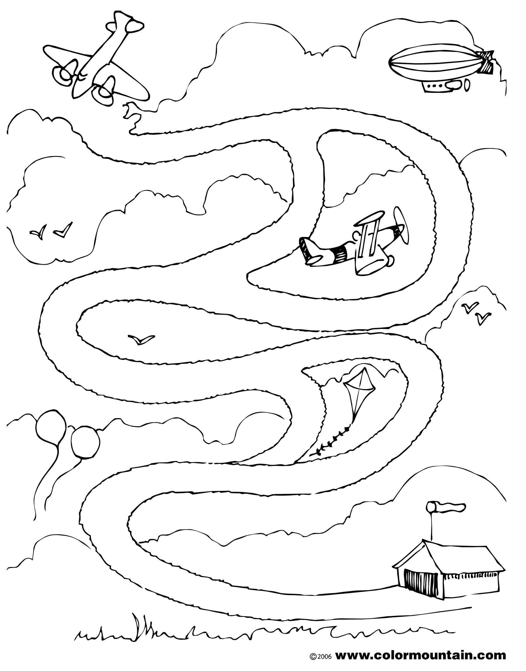 Airplane Maze Activity Page Coloring Page Mazes 1800x2294 Airplane Maze Activity Page Coloring Page Mazes