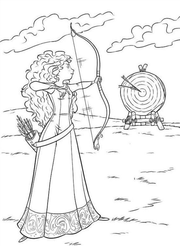 580x790 Free Brave Coloring Pages Merida , Merida Brave
