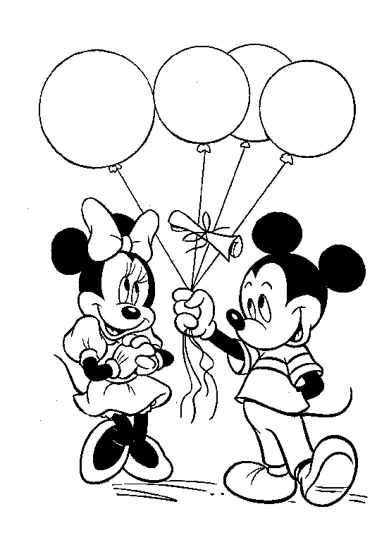 535x766 Balloons Coloring Pages Mickey Mouse With Balloons Coloring Pages