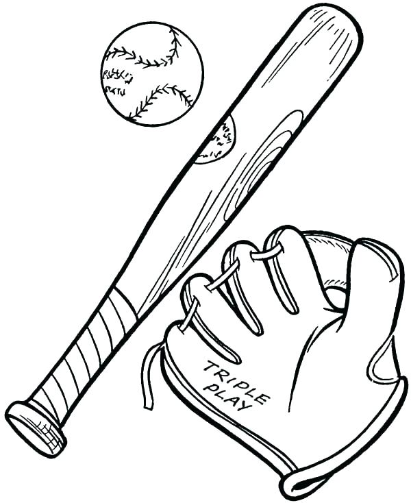 600x734 Baseball Coloring Pages Free Bat Free Mlb Baseball Coloring Pages