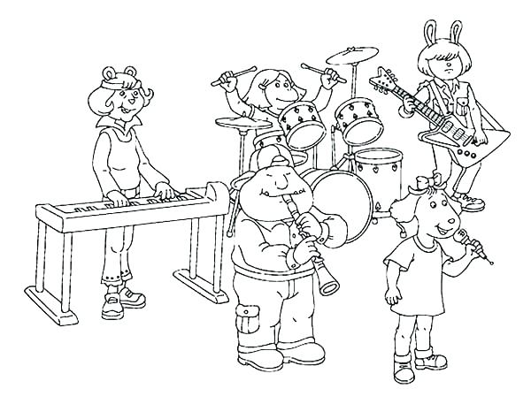 Musical Instruments Coloring Pages 600x457 Musical Instruments Coloring Pages