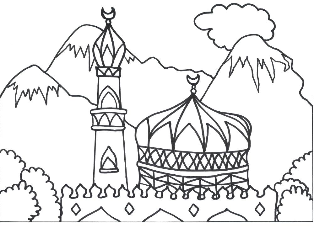 1000x727 Muslim Coloring Pages Coloring Books For Children Coloring Mosque