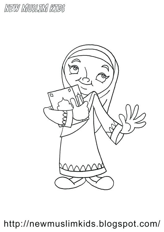 531x750 Muslim Coloring Pages Coloring Page Girl Muslim Family Coloring