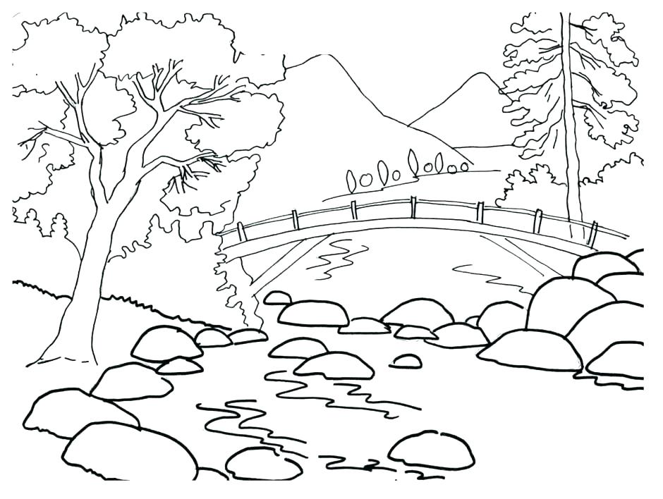 940x708 Coloring Pages Of Nature Nature Coloring Pages Rainbow Scene