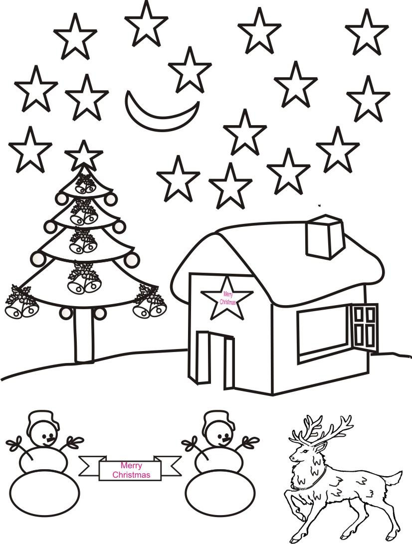 Christmas Night Scenery Coloring Page Fine Pages Acpra 826x1091 Christmas Night Scenery Coloring Page Fine Pages Acpra