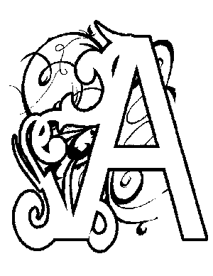 Illuminated A Coloring Page 300x388 Illuminated A Coloring Page
