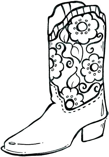 380x550 Cowboy Boots Coloring Pages Cowboy Boot Coloring Page Simple